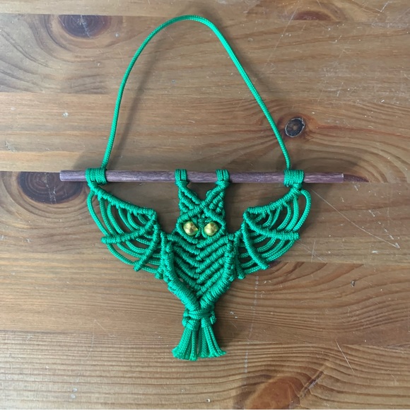 Handmade Macrame Bat Charm - Picture 2 of 2
